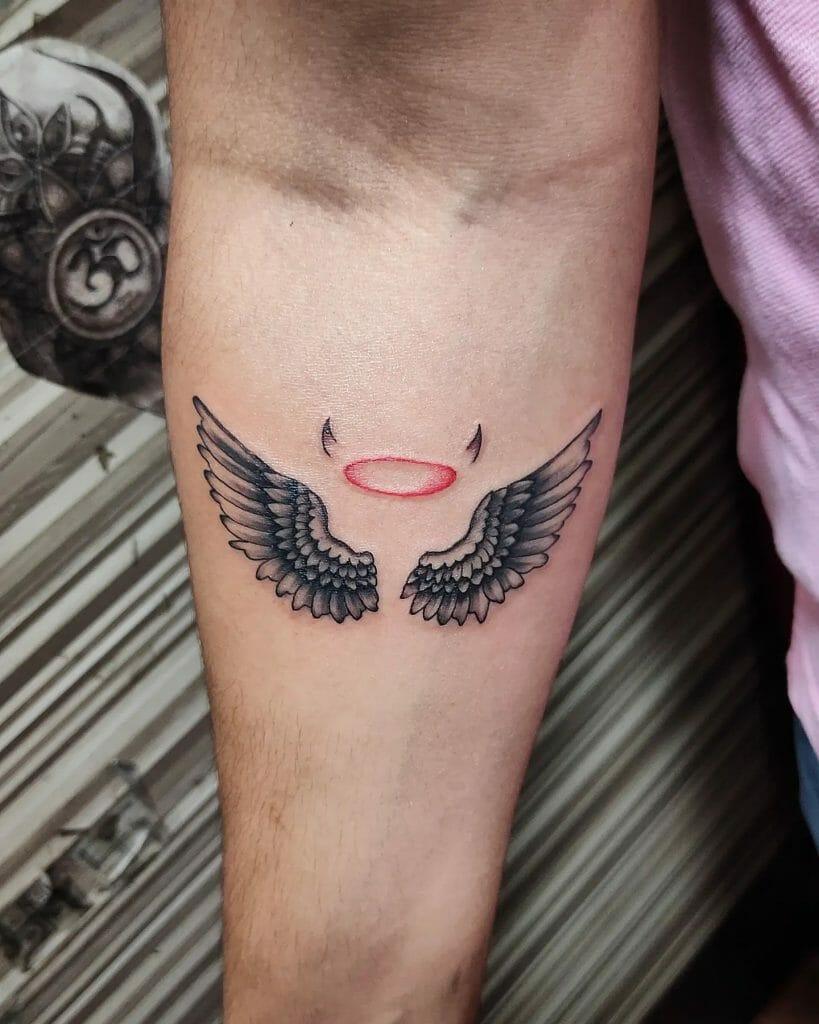 Devil Wing Forearm Tattoo