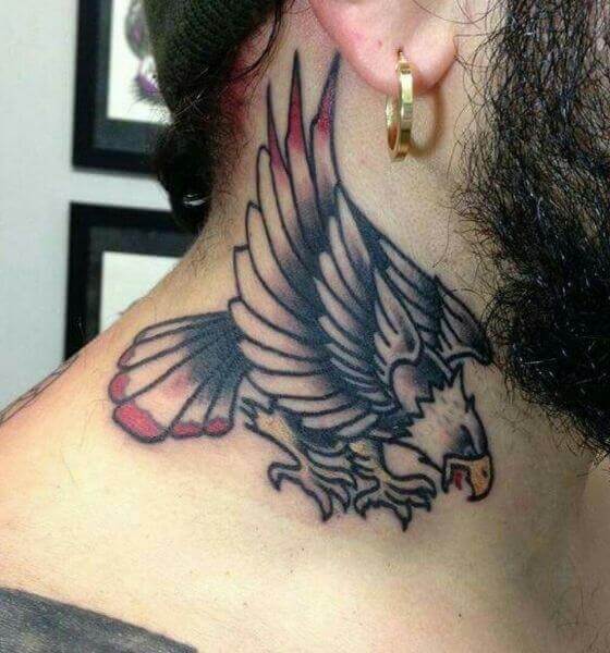 Eagle Tattoo on the neck 3