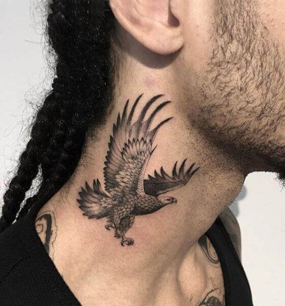 Eagle Tattoo on the neck