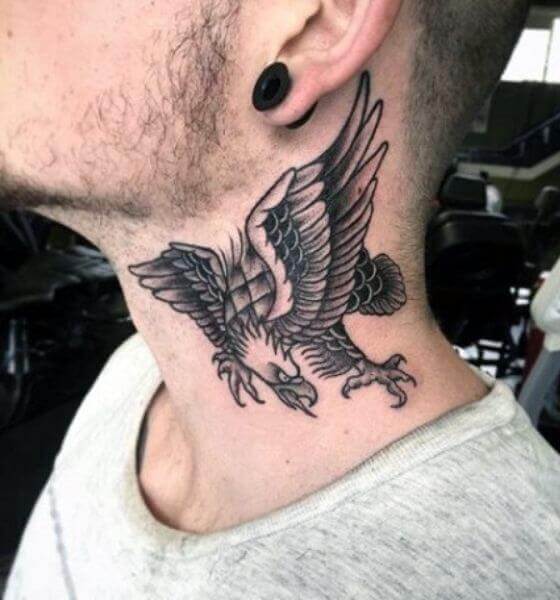 Eagle Tattoo on the neck 5