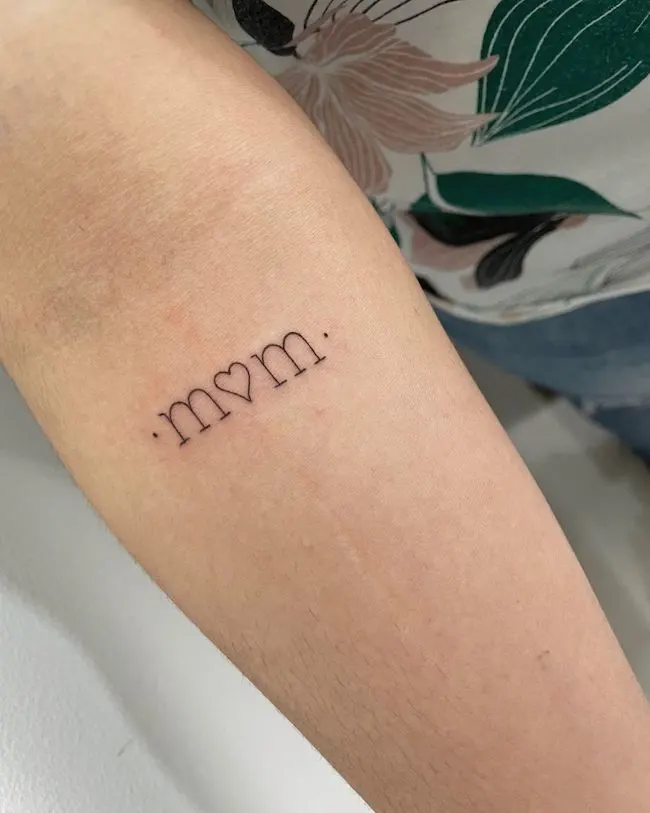 Simple small mom tattoo by @pao.arev